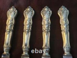 MOSELLE by American Silver Company Set 4 Silverplated Grape Motif FRUIT KNIVES