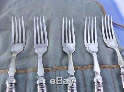 MOTHER OF PEARL LUNCHEON or DESSERT FORK SET OF 12 BY unbranded