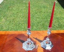 Magnificent Christofle Octagon Candelabras / candlesticks Set of TWO