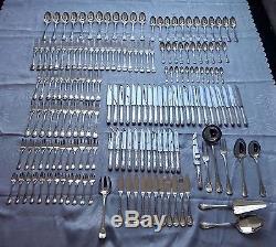 Magnificent French Christofle Brienne 950 Sterling Silver Flatware Set 172 Pcs