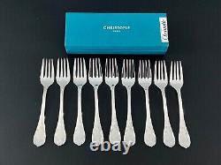 Marly by Christofle France Silverplate Set of 9 flatware Cake Forks NEW