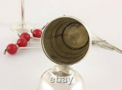 Miniature Cocktail Shaker, Cherry Picks & Measure Set. Small Silver Plate Sticks