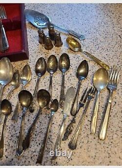 Mismatched Silver Plated And STERLING Flatware Set (71)