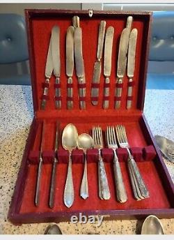 Mismatched Silver Plated And STERLING Flatware Set (71)