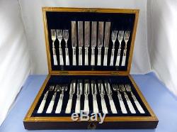 Mother Of Pearl Handle Salad Or Dessert Cased Set 12 Places By L B S England