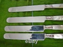 Mother Of Pearl Set Of 12 Luncheon Knives Sterling Collars By Landers Frary & C