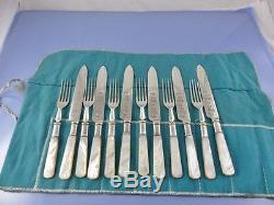 Mother Of Pearl Set Of 6 Places Luncheon Salad Or Dessert Knife & Forks L&w