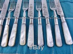 Mother Of Pearl Set Of 6 Places Luncheon Salad Or Dessert Knife & Forks L&w