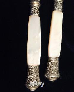 Mother of Pearl & Silver Plate Luncheon Flatware Set, France, 1870