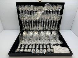 NEW 51 Pcs Enchanted Rose Heavy Silverplate Flatware With Case