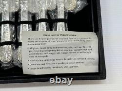 NEW 51 Pcs Enchanted Rose Heavy Silverplate Flatware With Case