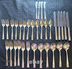 National Silver Co. 33 Piece Flatware Set 1946 Cavalcade Pattern