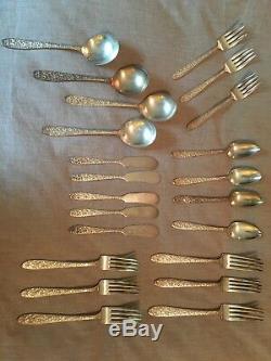 National Silver Co aa Narcissus silverplate 22 piece mixed set