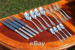 Nice Christofle Boreal Silver Plated Flatware 16 Pcs Set in 4 Settings