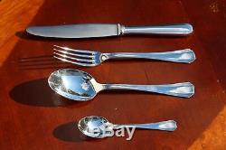 Nice Christofle Boreal Silver Plated Flatware 16 Pcs Set in 4 Settings