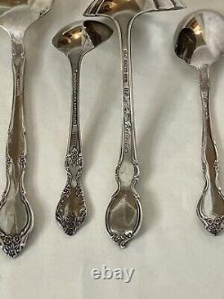 ONEIDA COMMUNITY AFFECTION 1960 Silverplate Flatware 8 Place Setting + 4, withCase