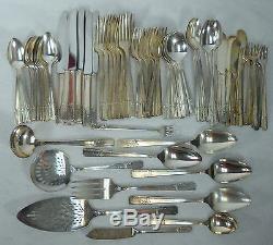 ONEIDA Silver GRENOBLE 1938 silverplate 84-piece SET SERVICE for 8 + 12 Serving