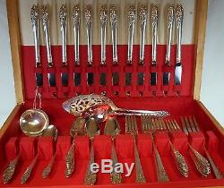 ONEIDA silverplate EVENING STAR 1950 pattern 66 piece Grille Set Service for 12
