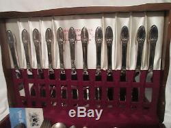 Old 1847 Rogers Bros Flatware Set Silver Plate First Love with Case 79 Pc NR