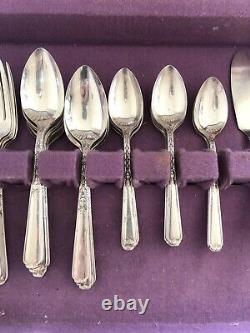 Oneida 1881 Rogers MCM Vintage Silver Plate Flatware Set 47 Piece With Box