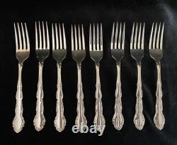 Oneida 1881 Rogers Silverplate Flirtation, setting for 8 with serving pieces