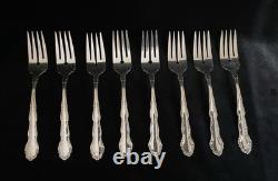 Oneida 1881 Rogers Silverplate Flirtation, setting for 8 with serving pieces