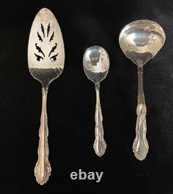 Oneida 1881 Rogers Silverplate Flirtation, setting for 8 with serving pieces