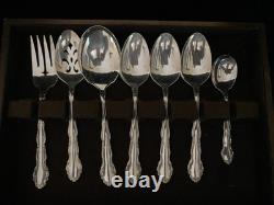 Oneida 1881 Rogers Silverplate Flirtation, setting for 8 with serving pieces