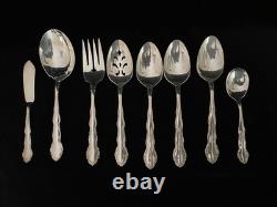 Oneida 1881 Rogers Silverplate Flirtation, setting for 8 with serving pieces
