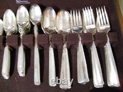 Oneida 1955 Prestige Gay Adventure Silver Plate Flatware 67 Pc with Wood Chest