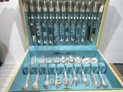 Oneida Affection 72 Piece Rogers Silver Plated Anti-Tarnish Flatware Set withCase