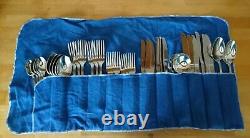 Oneida Balmoral 44 Cutlery Set with Hagerty Silver Guard Roll. Vintage, Retro