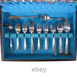Oneida Community 1940 Milady Silver Plate 83 Pc Place Settings for 8-12 in Chest