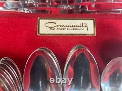 Oneida Community MORNING STAR Silverplate Flatware Set 53 Pc Grille withbox