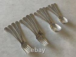 Oneida Community Patrician Silverplate Beaded 1975 Flatware 16 pc Forks Spoons