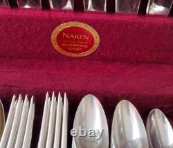 Oneida Community Plate Silverplate Flatware Set 68 Piece Grosvenor & Naken Chest