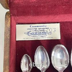 Oneida Community Silver Flowers 8 Place Setting 57 pieces with Community Chest