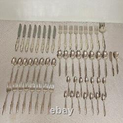 Oneida Community Silver Flowers 8 Place Setting 57 pieces with Community Chest