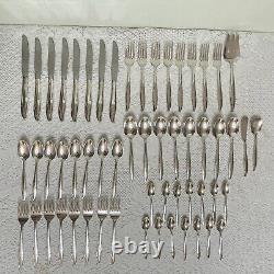 Oneida Community Silver Flowers 8 Place Setting 57 pieces with Community Chest