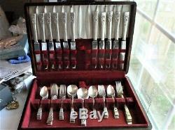 Oneida Community Silverplate Flatware Set Coronation, Service for 10 with extras