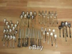 Oneida Community White Orchid Silver Plate Flatware Set 61 Pieces