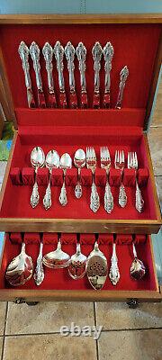 Oneida Community silverplate flatware silverware ornate rose 56 piece set