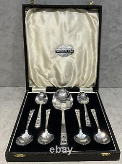 Oneida Coronation Hampton Court Berry Spoon Set Of 7 Original Box Sheffield UK