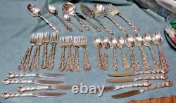 Oneida Cube Modern Baroque Silverplate Flatware Service for 8 + Serving Pieces