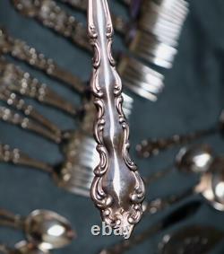 Oneida Cube Modern Baroque Silverplate Flatware Service for 8 + Serving Pieces