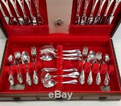 Oneida KING JAMES Silver Plate 66 Pieces Flatware Set Service for 12 + Chest