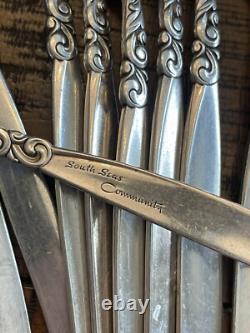 Oneida SOUTH SEAS Silverplate 1955 Silverware Flatware 69 piece Set