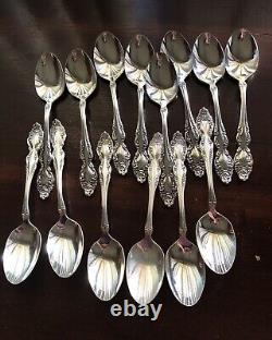 Oneida Silverplate 1881 Rogers Baroque Rose Silverware. Flatware 57 Piece Set