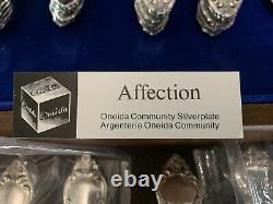 Oneida Silverplate Flatware Silverware 12 Set FULL 89 pieces W BOX affection