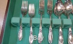 Oneida WHITE ORCHID 1953 Silverplate Flatware Set Service for 8 plus With Case